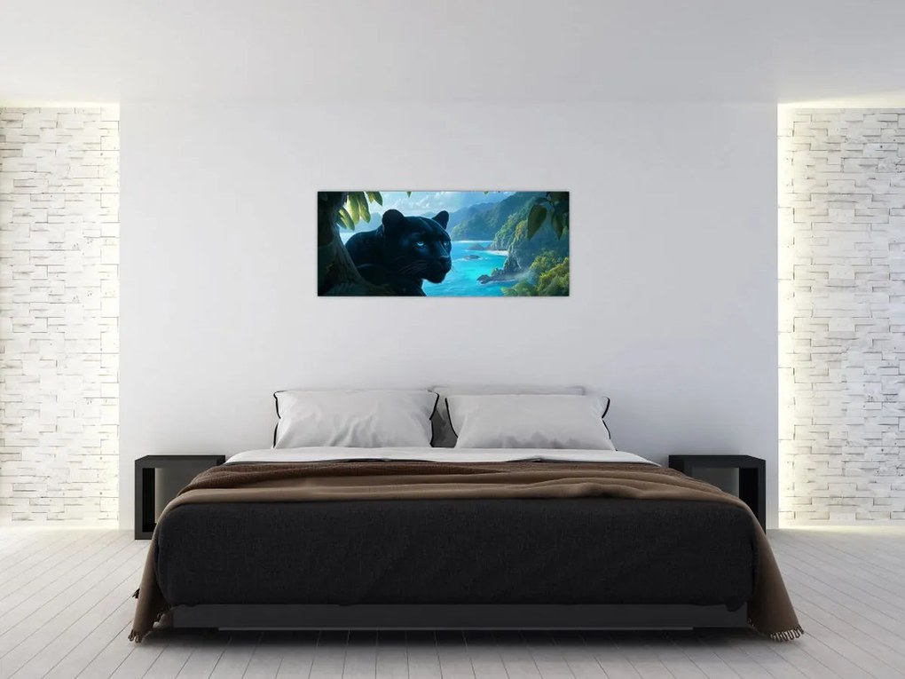 Kép - Fekete párduc a dzsungelben (120x50 cm)