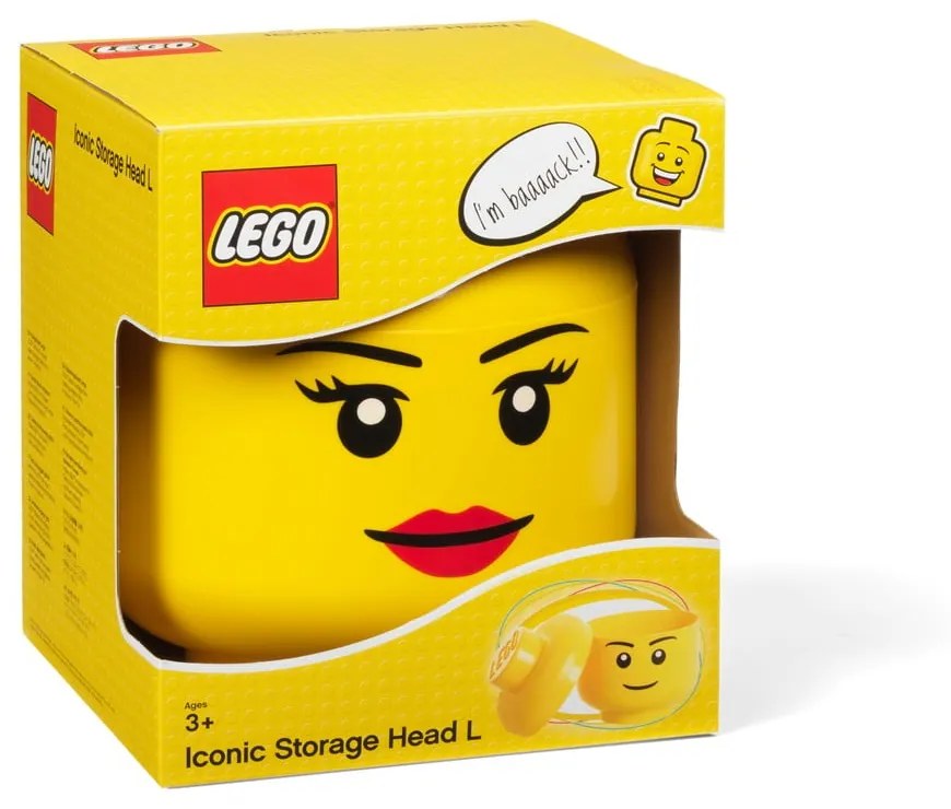 Lány minifigura fejformájú tároló, ⌀ 24,2 cm - LEGO®
