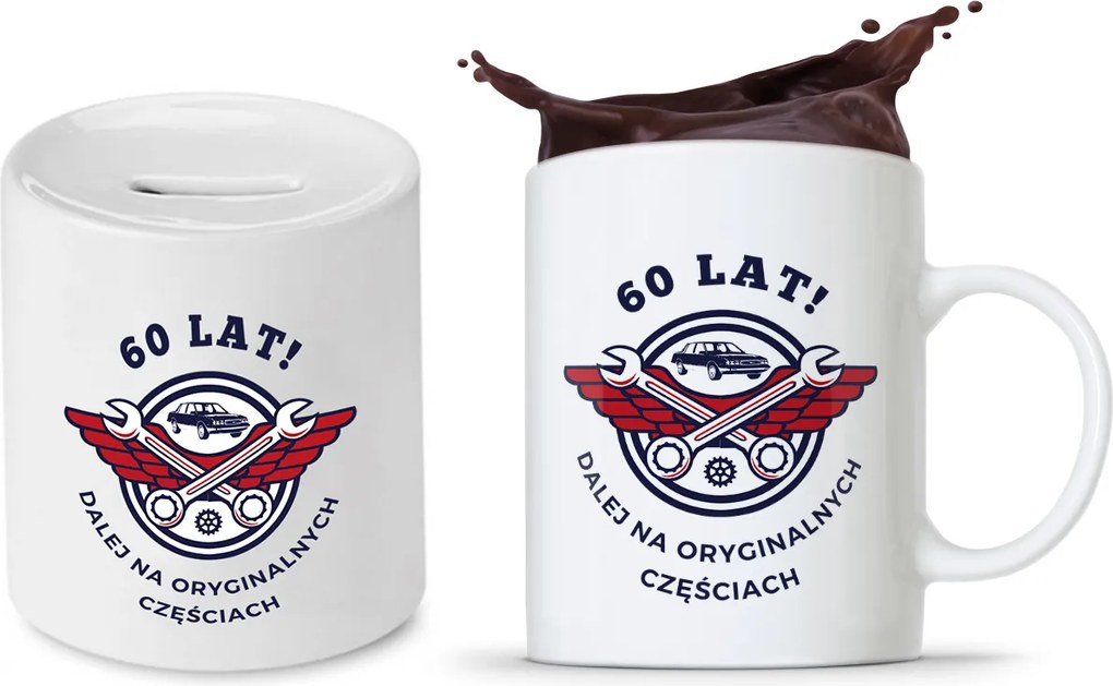 Születésnapra 60 60-es 60-as Persely Szett fényképes nyomott mintás bögre