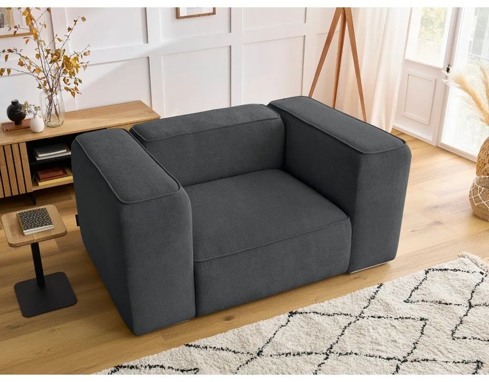 Sötétszürke fotel Zephyr – Bobochic Paris