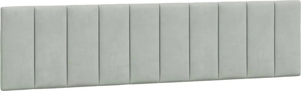 világosszürke bársony fejtámla párna Hanko 200 cm