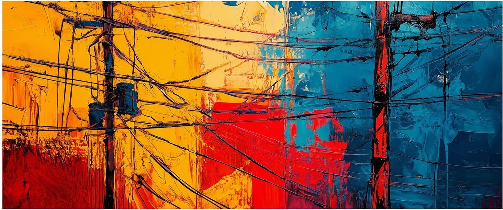 Kép - Absztrakt elektromos vezetékek (120x50 cm)