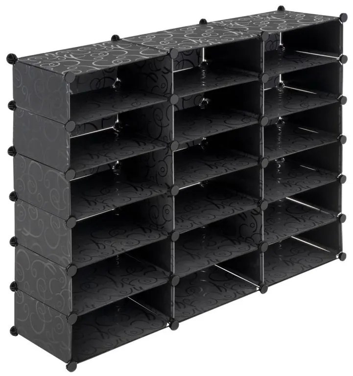 DIVERO Cipősszekrény 108 x 140 x 37 cm fekete