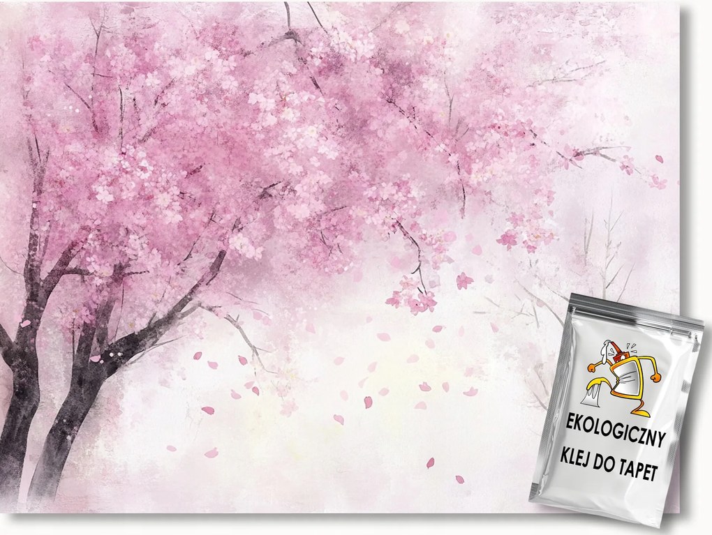 Fotótapéta Flizelina Tavasz Fák Park Kert Cseresznye Virágok 100x75 ragasztó