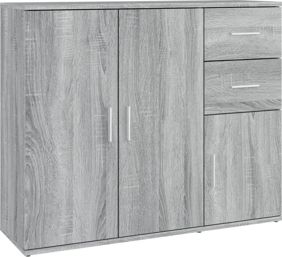vidaXL szürke sonoma színű szerelt fa tálalószekrény 91x29,5x75 cm