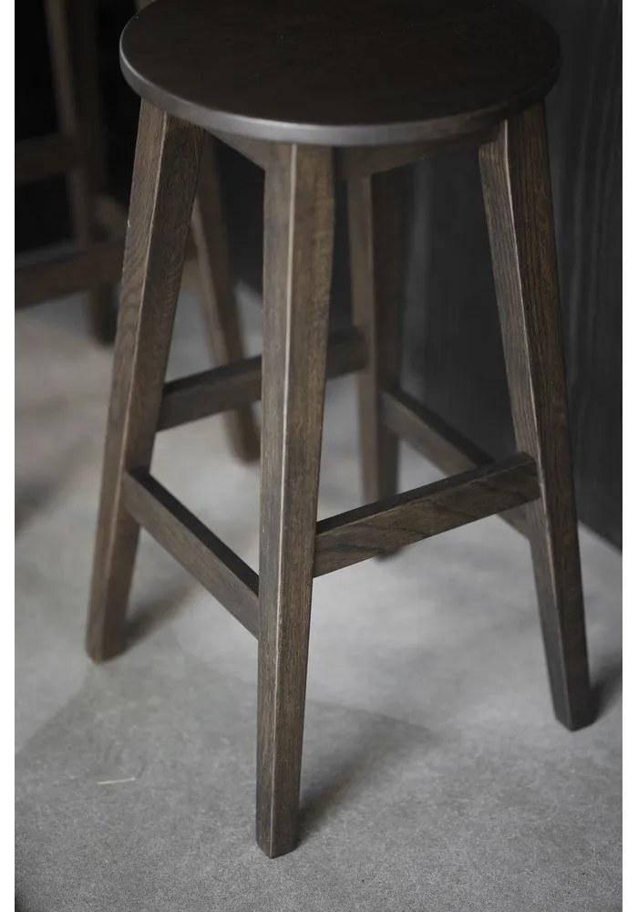 Sötétbarna tölgyfa bárszék szett 2 db-os (ülésmagasság 65 cm) Austin – Rowico