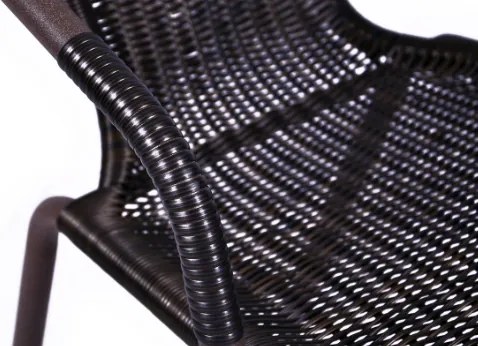 GARTHEN Kerti rattan szék 73x53x60 cm sötétbarna