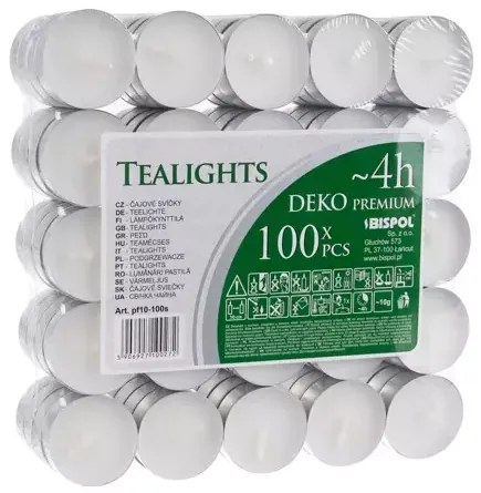 Gyertyák/melegítők 4 órás - 100 db-os készlet