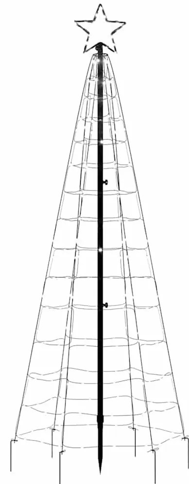 hideg fehér LED karácsonyfa tüskékkel 220 LED 180 cm
