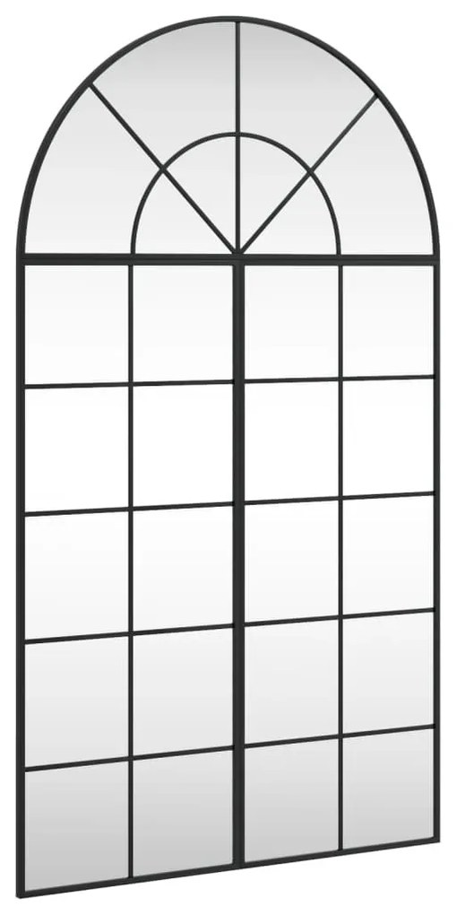fekete ívelt vas fali tükör 80x140 cm