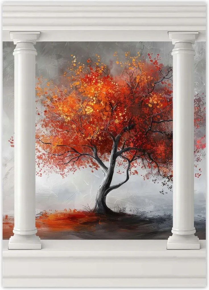 Poszterek 50x70 Tűzszínben pompázó fa