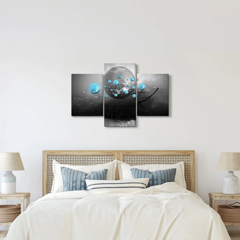 Kép- világos kék absztrakt gömbök (90x60 cm)