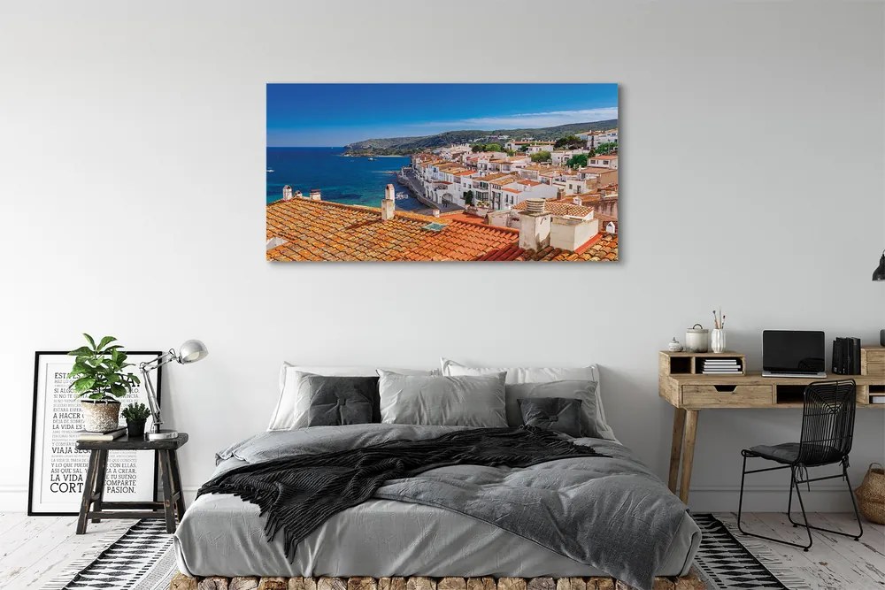 Canvas képek Spanyolország Város hegyek tenger 100x50 cm