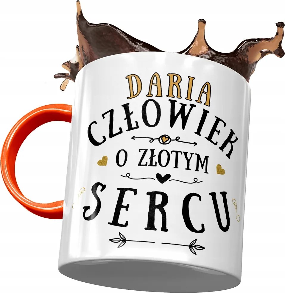 Narancssárga bögre Daria Barátnő Feleség Nyomtatott Fotóval