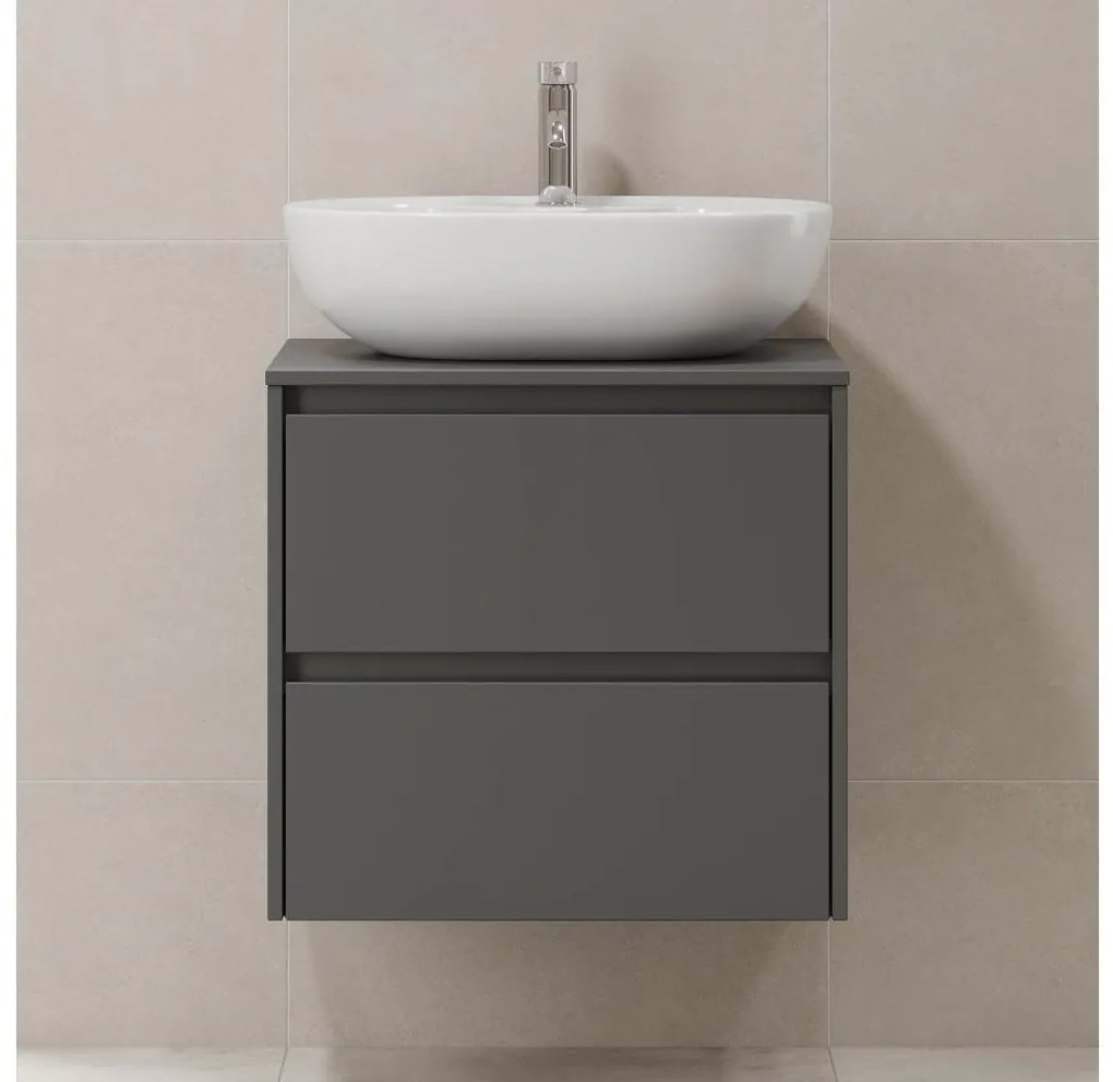TRONDHEIM fürdőszobai szekrény 60 cm-es mosdóhoz, antracitszürke