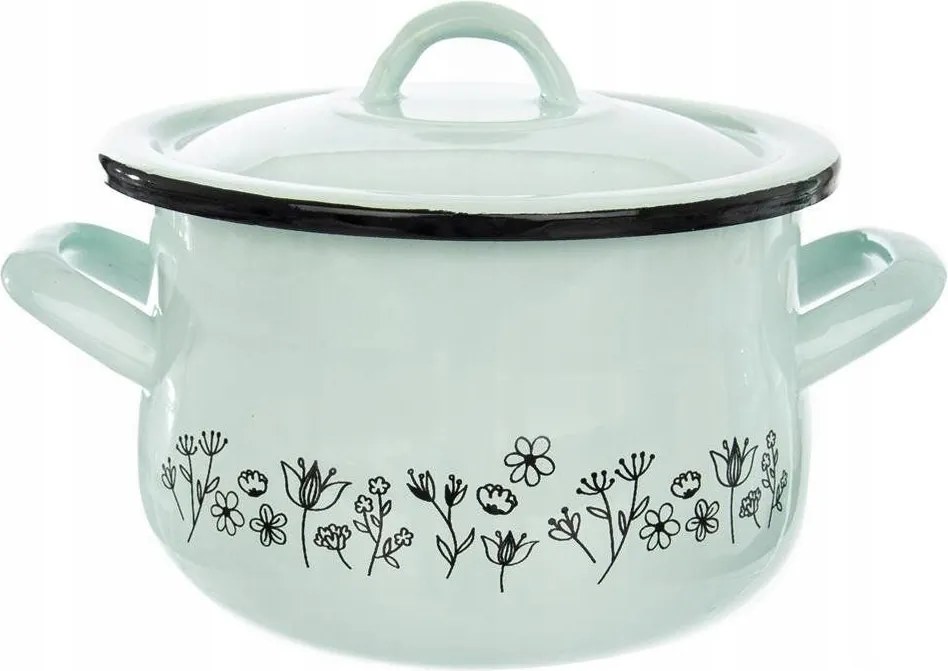 Zománcozott Acél fazék hagyományos főzőfedéllel 16 cm 2,3L