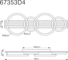 GLOBO 67353D4 ISHA Modern LED Mennyezeti Lámpa IP20
