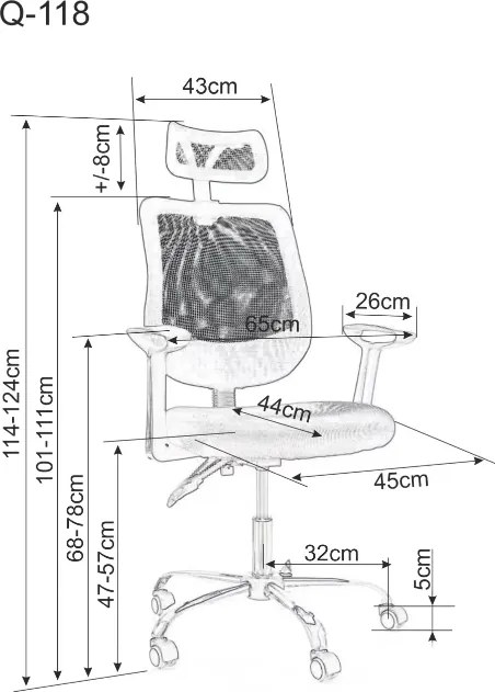 Fekete irodai szék FLEXISEAT Q-118RC