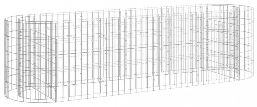 horganyzott vas gabion magaságyás 190 x 50 x 50 cm