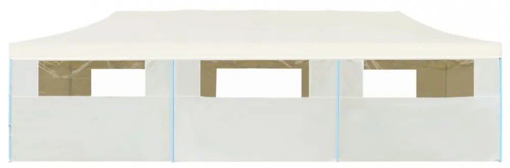 krémszínű összecsukható rendezvénysátor 8 oldalfallal 870x291x315 cm