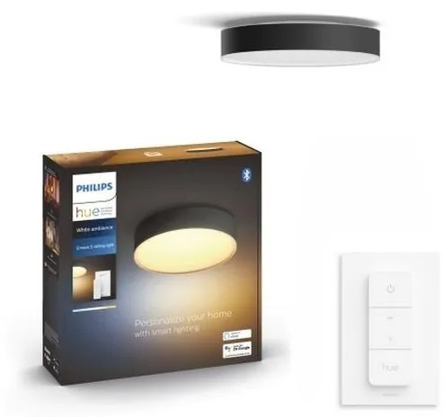 Philips Philips -LED Dimmelhető lámpa Hue ENRAVE S LED/9,6W/230V átm. 261 mm fekete + távirányító P4661