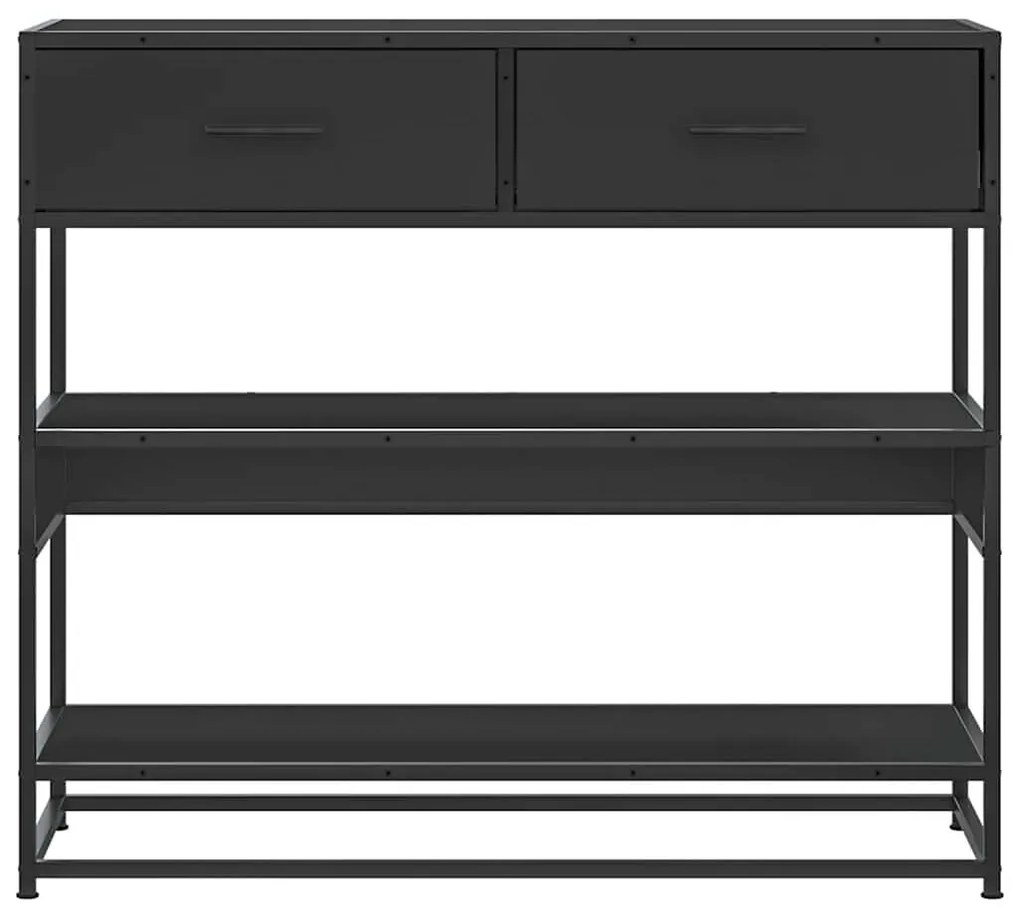 fekete szerelt fa tálalóasztal 90x35x80 cm