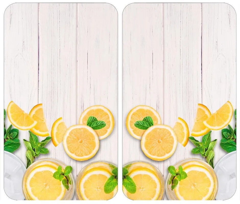 Edzett üveg tűzhely fedőlap szett 2 db-os 52x30 cm Lemons – Wenko