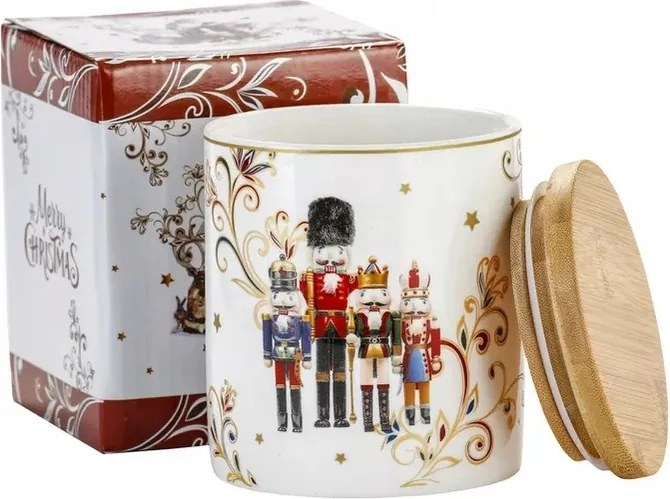 Karácsonyi porcelán edény fedéllel0,7l