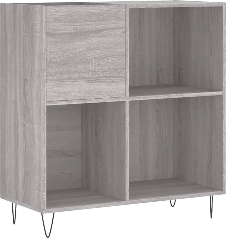 vidaXL szürke sonoma színű szerelt fa hanglemezszekrény 84,5x38x89 cm