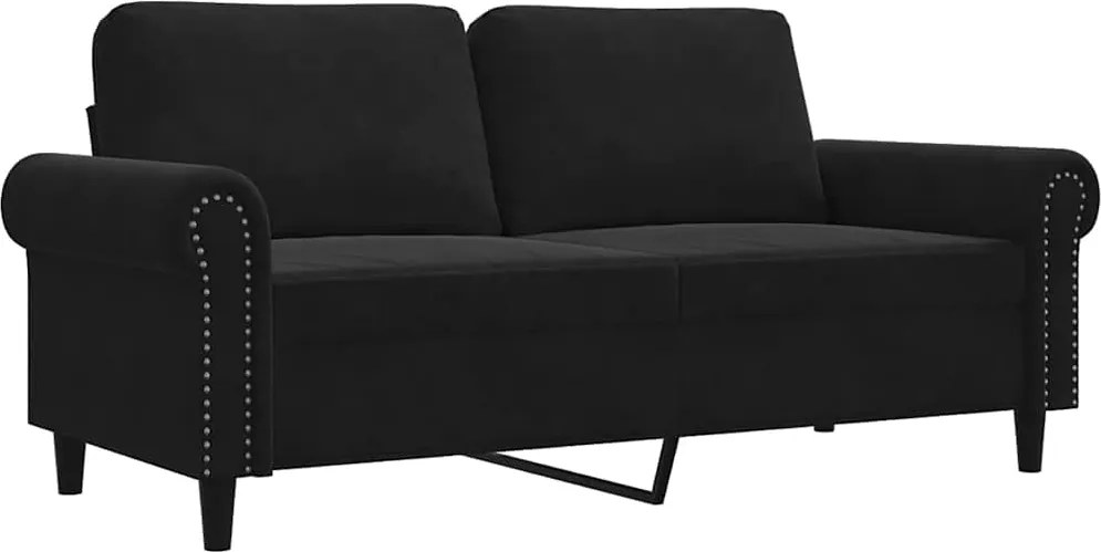 vidaXL kétszemélyes fekete bársony kanapé 140 cm