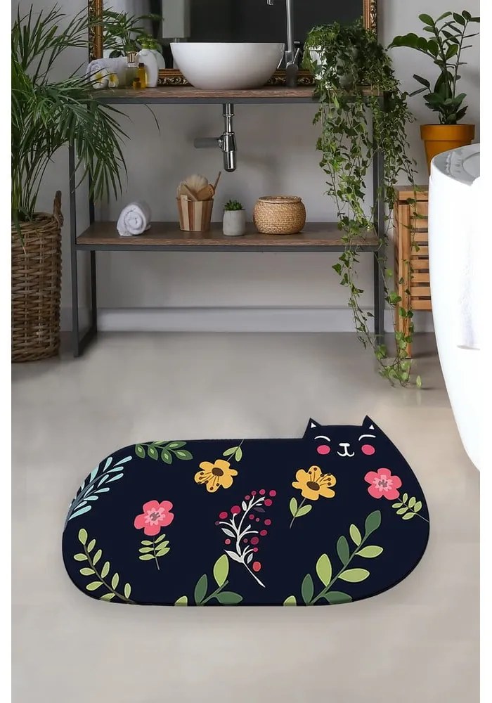 Fekete fürdőszobai kilépő 80x140 cm Cattest – Foutastic