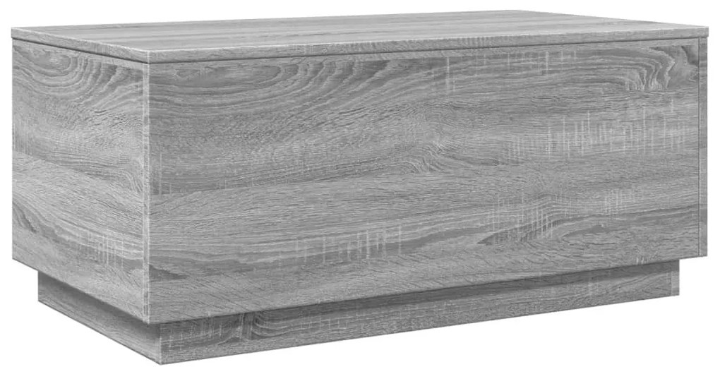 Szürke sonoma színű dohányzóasztal LED-lámpákkal 90x50x40 cm