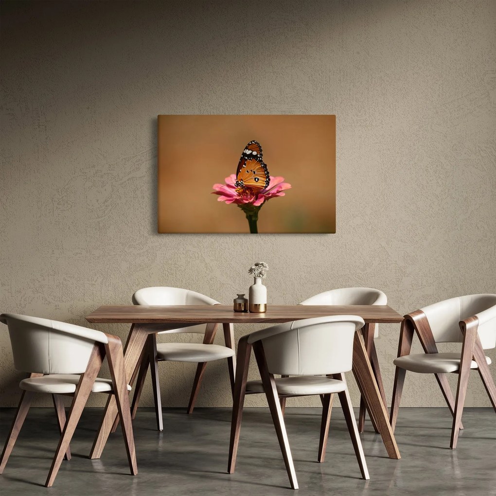 Pillangó képe a virágon (90x60 cm)