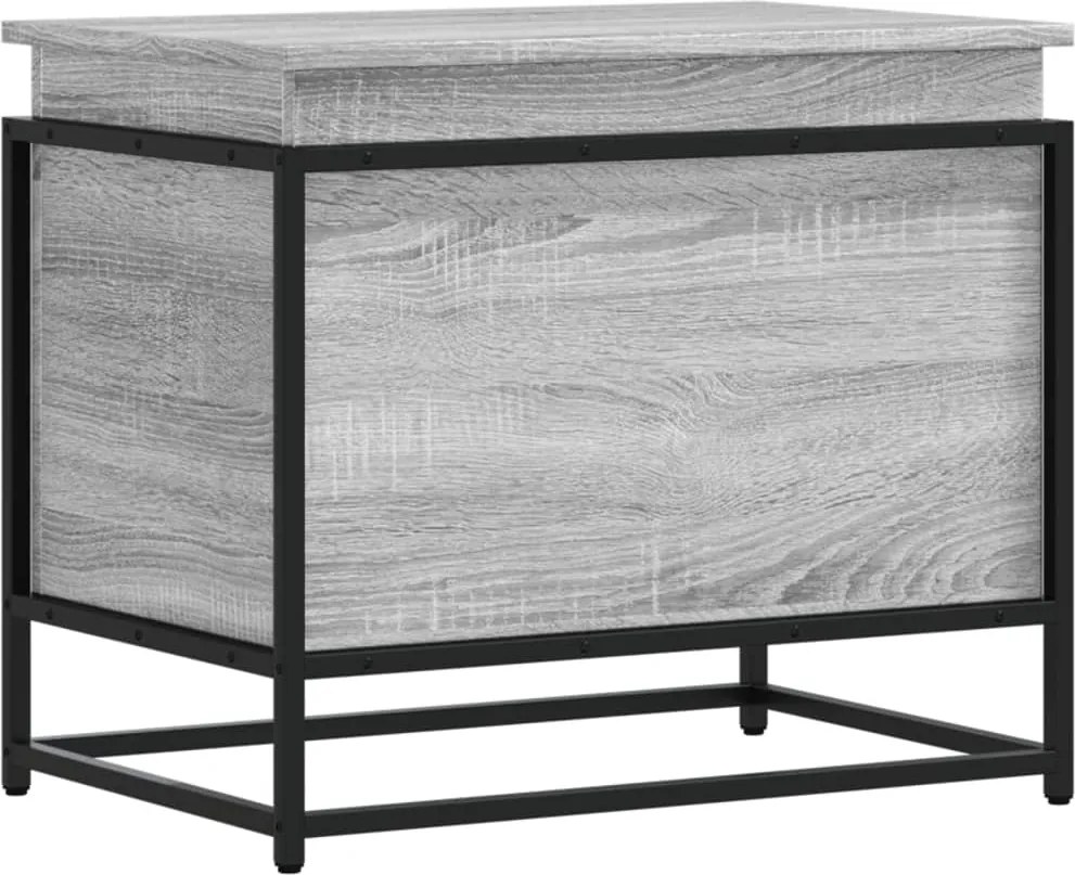vidaXL szürke sonoma szerelt fa tárolóláda fedéllel 60x40x51,5 cm