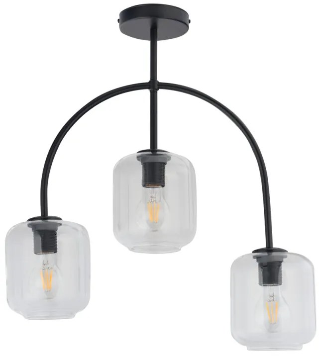 SIGMA LIGHTING 32245 SHINE Mennyezeti Csillár Fekete, Átlátszó E27 IP20