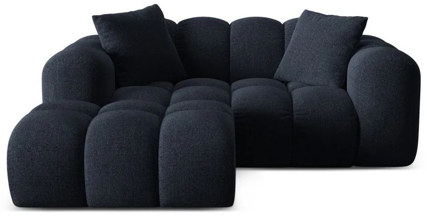 Sötétkék zsenília sarokkanapé (bal oldali-heverő résszel) Treno – Cosmopolitan Design