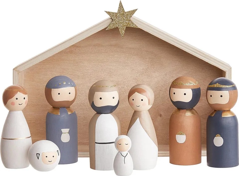 X-MAS betlehemi figurák, 9 darabos készlet