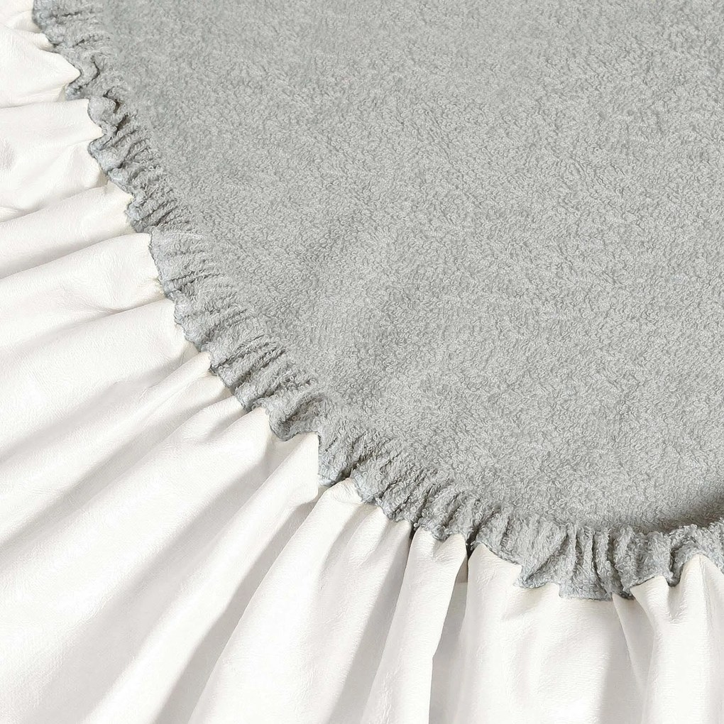 Goldea körgumis nem áteresztő frottír lepedő - világosszürke 90 x 200 cm
