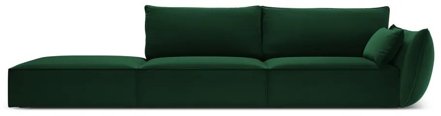 Sötétzöld bársony kanapé, jobb oldali 264 cm Vanda – Mazzini Sofas