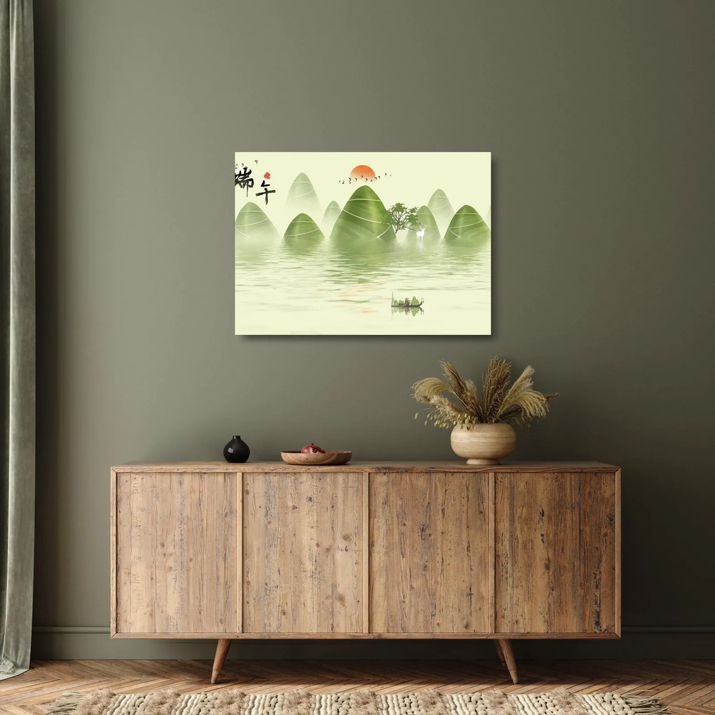 Kép - Zöld-hegyi völgy (üvegen) (70x50 cm)
