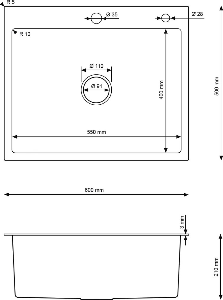 Erga HD, 1 kamrás acél mosogató 600x500x210 mm mosószer adagolóval, rózsaszín arany, ERG-MLS-HD6050Z
