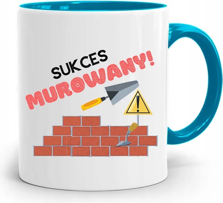 Kék Építő Bögre Barkács Siker Falazott Nyomtatott Fényképpel