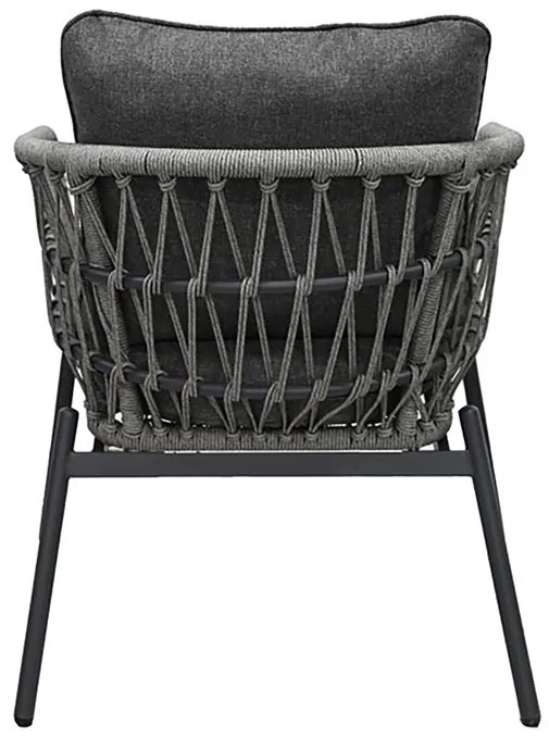 Kerti Ülőgarnitúra, Fém + Polyrattan, Szürke. GREY