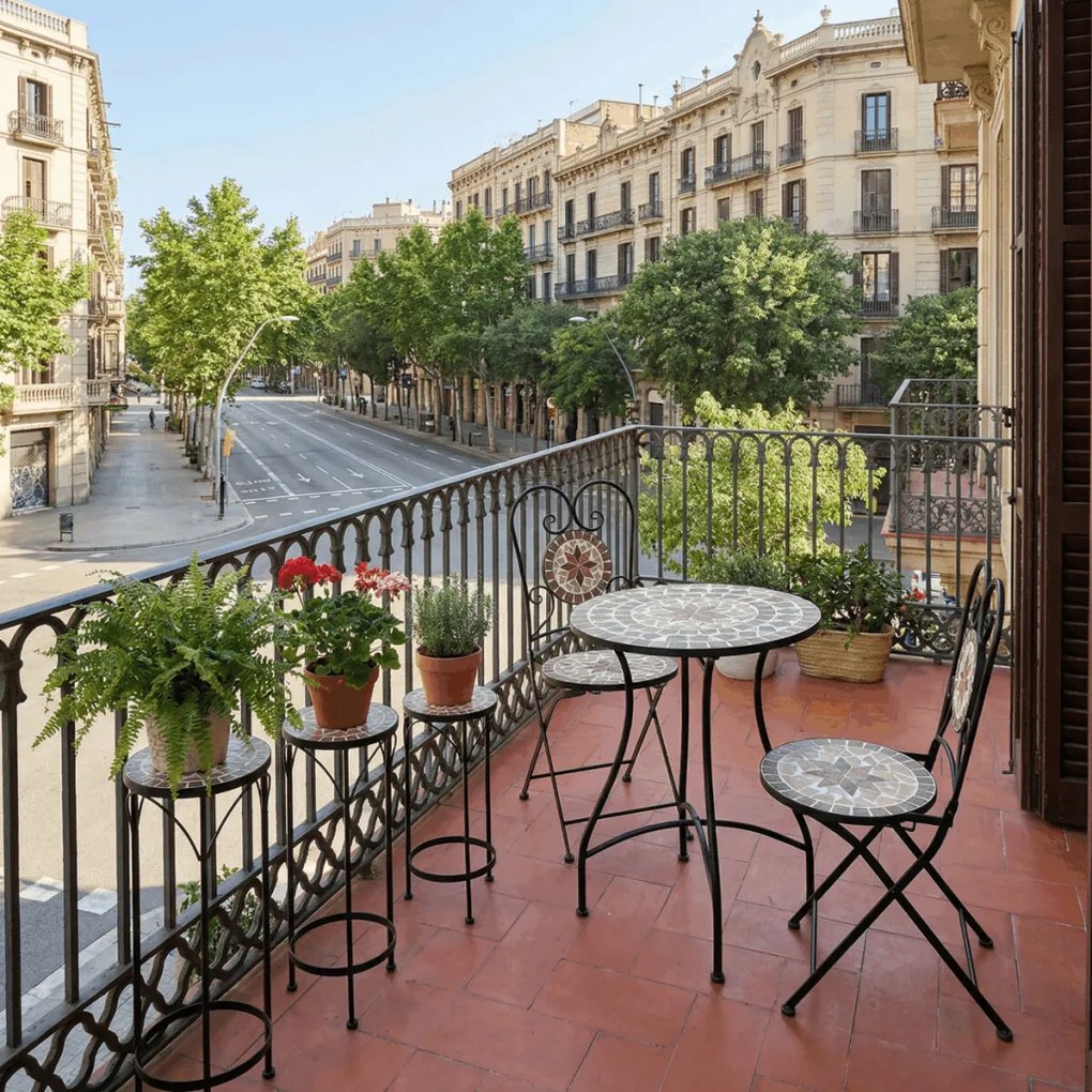 Kerti bútor szett, fém, kerámia mozaik, US1600 SET