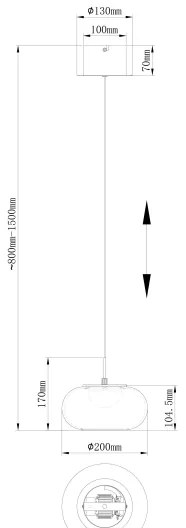 Globo 15744H - LED Csillár zsinóron QUINTARA LED/6W/230V fekete