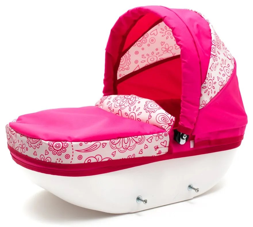 Játék babakocsi New Baby COMFORT rózsaszín szivecskés