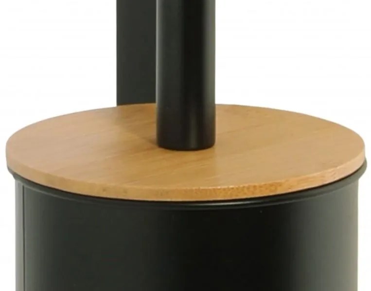 Erga Pap, WC-papír tartó WC kefével és adagolóval, fekete-barna, ERG-YKA-P.PAP-WC-BLK