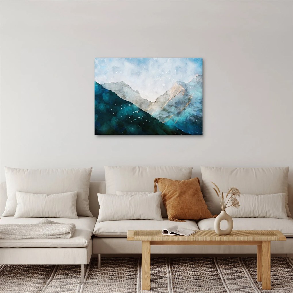 Kép - Hegyek rajza (70x50 cm)