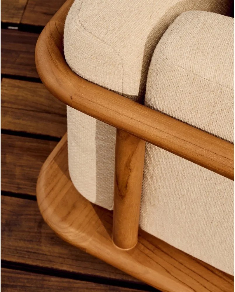 Bézs-natúr színű tömörfa kerti fotel Turqueta – Kave Home