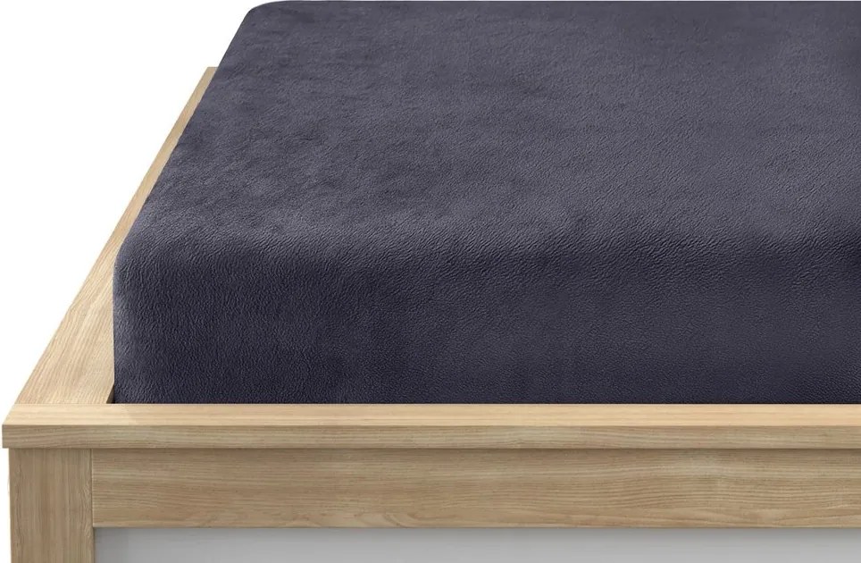 Mikroszálas lepedő SOFT BRONE 90x200 cm antracitszürke
